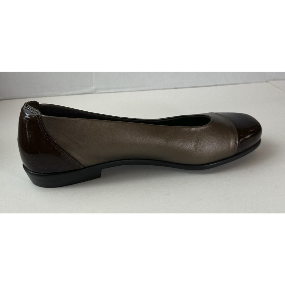 SAS Coco Slip On Flat Loafer Shoes Patent Leather Cap Toe Bronze 10 N Narrow - Picture 12 of 15